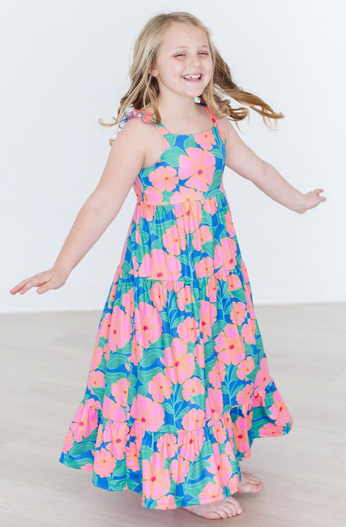 luau-floral-ruffle-maxi-dress Mila &  Rose - Sophia's Style-Luau Floral Ruffle Maxi Dress-2T--1